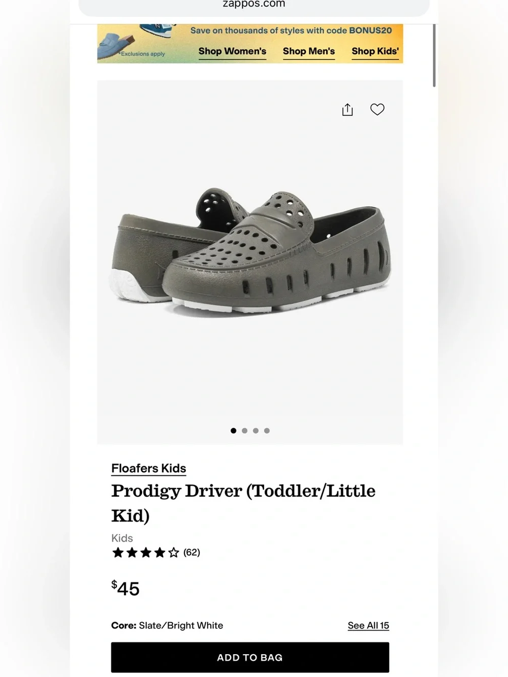 Floafers Prodigy Driver in Slate Gray / White - Size 13